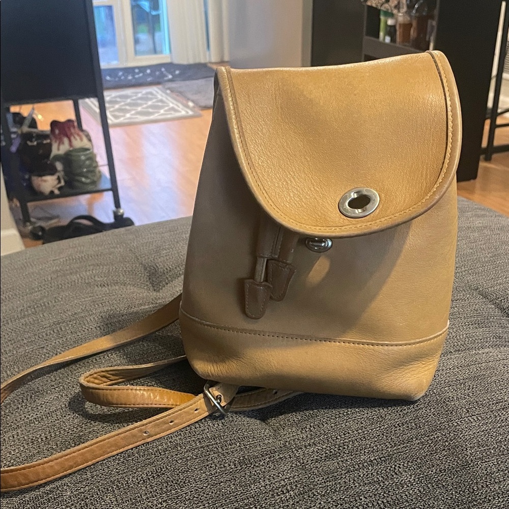 Coach Tan Leather Backpack